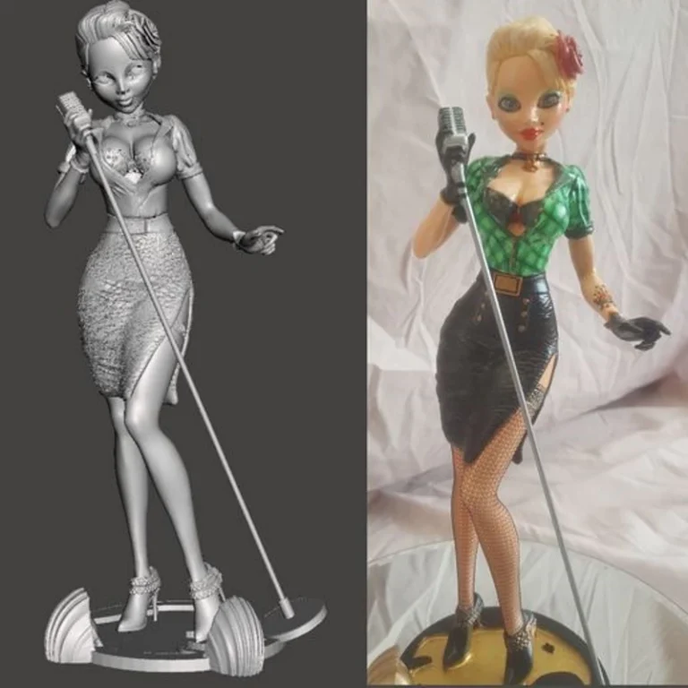 Pin-up Black Canary ,STL model voor 3D printer.