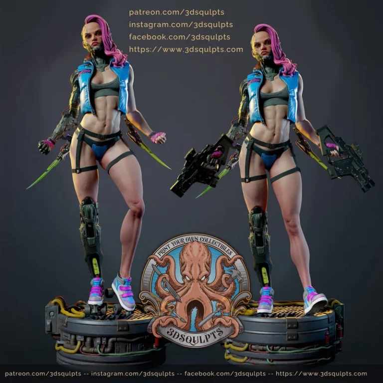 3dsqulpts-Cyberpunk-Girl