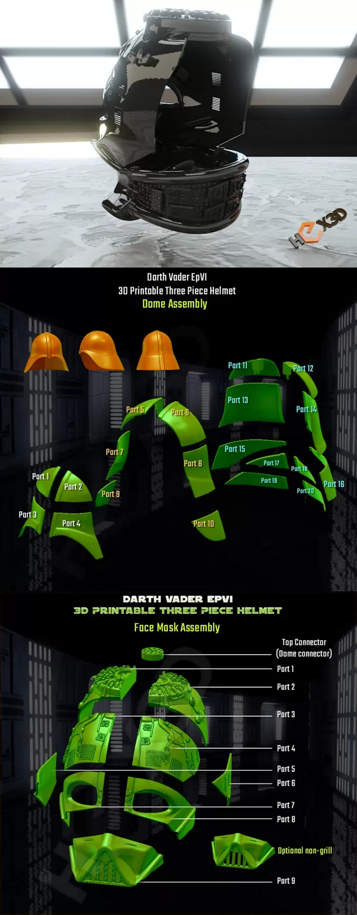 Darth Vader helmet ,STL-bestand voor 3D-printers.