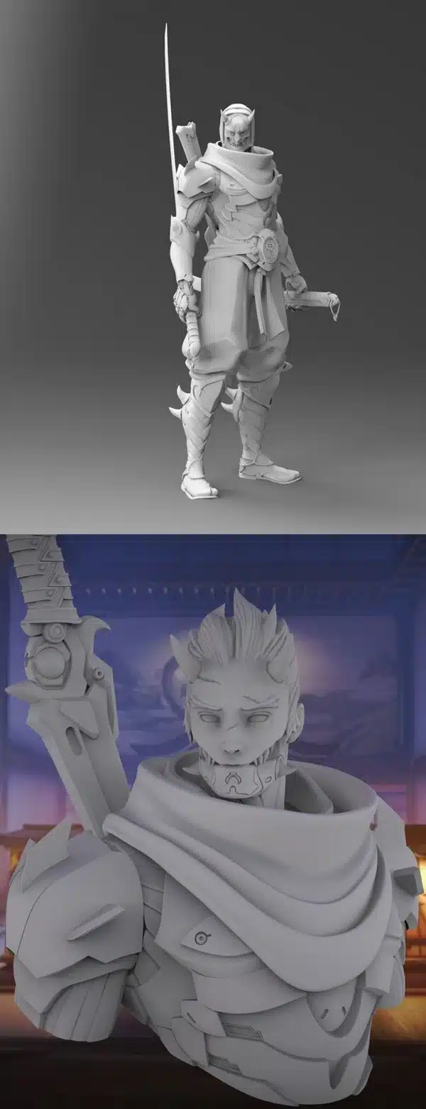 Oni Genji ,STL-bestand voor 3D-printers.