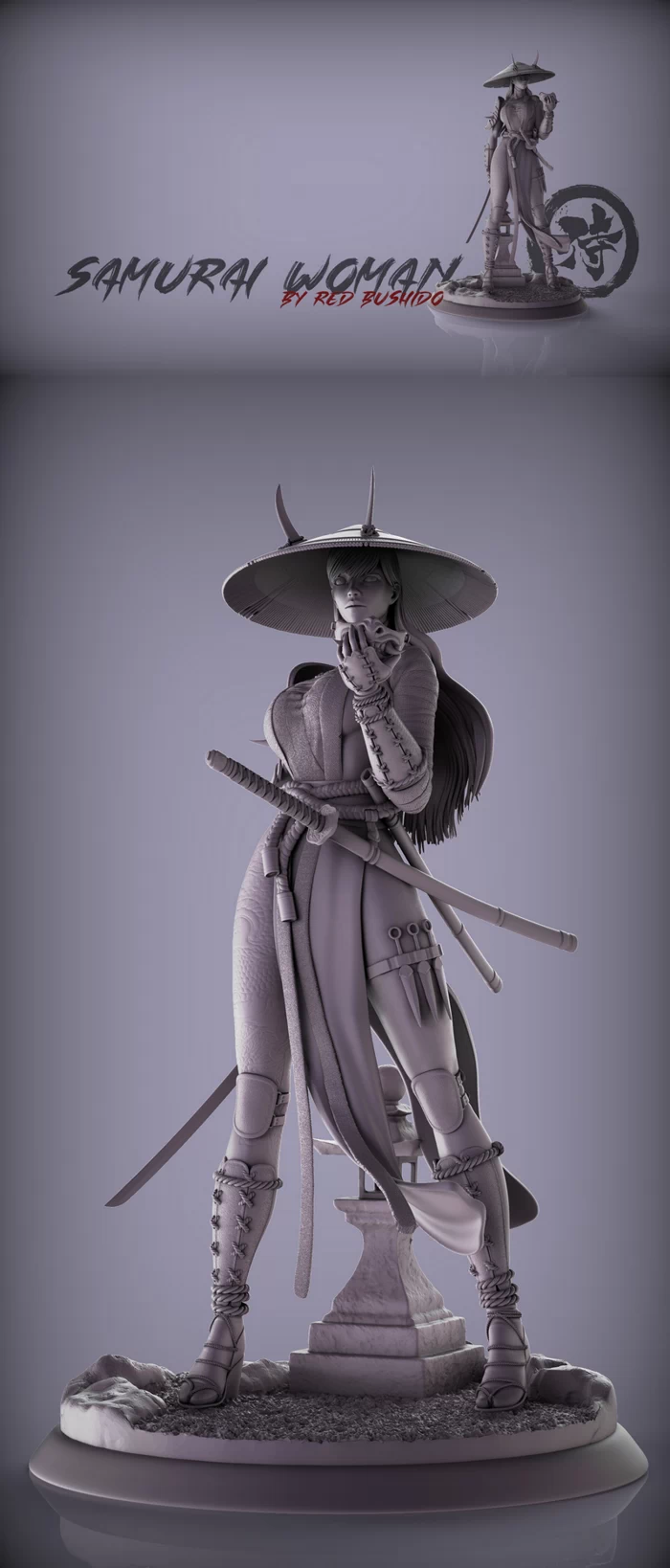 Samurai woman ,STL-bestand voor 3D-printers