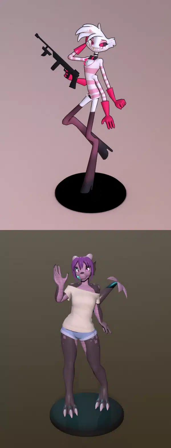 Yubi Figure and Angel Dust ,STL-bestand voor 3D-printers.