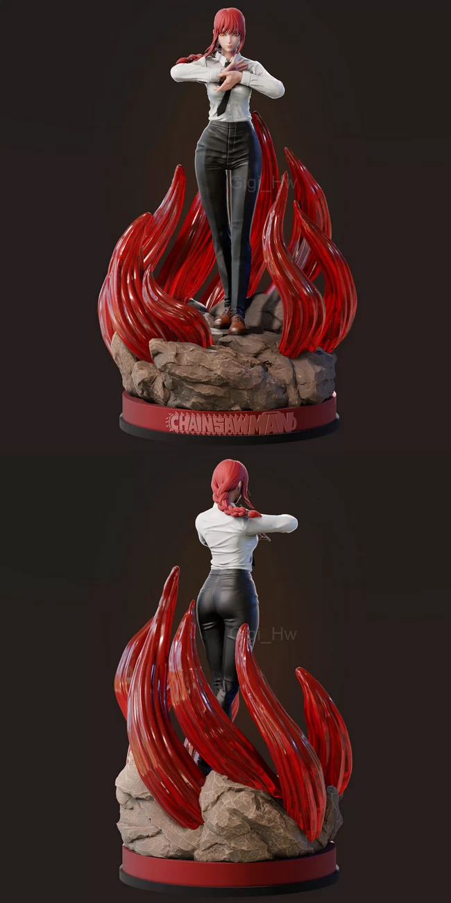 Makima from Chainsaw Man , Free 3d Model STL.