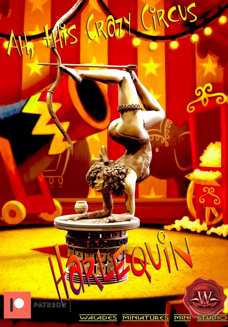 Ah, this Crazy Circus Harlequina , Free 3d Model STL.