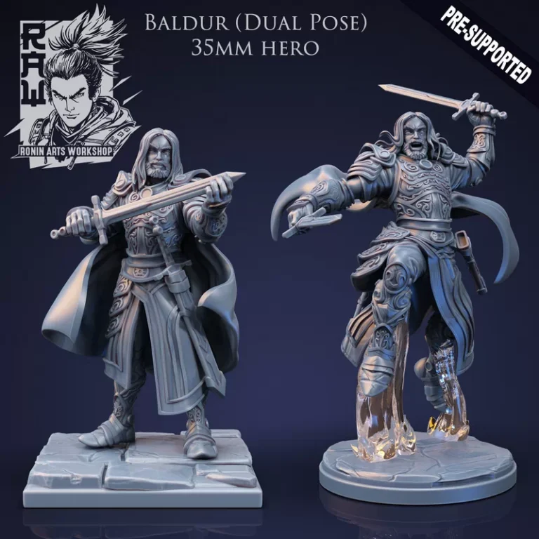 Baldur The Fighter , Free 3d Model STL.