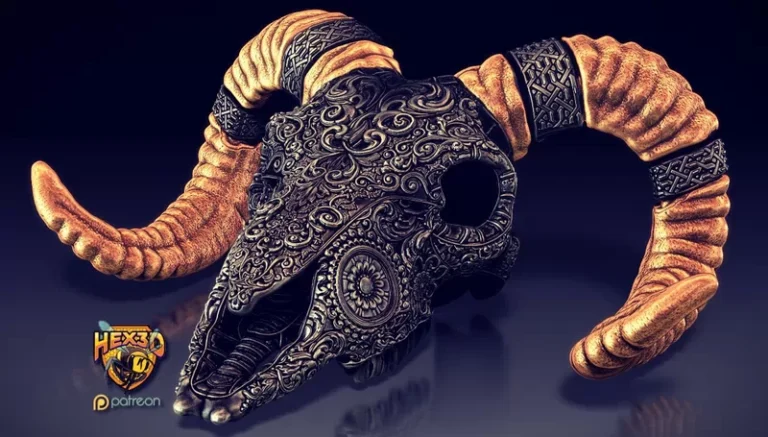 Deluxe Sheep Skull , Free 3d Model STL.