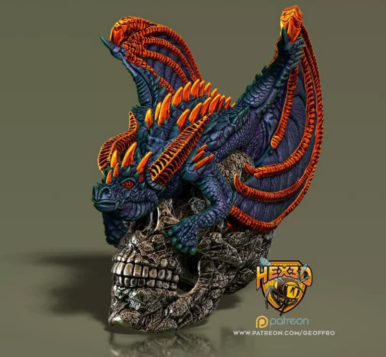 Dragon Skull , Free 3d Model STL.