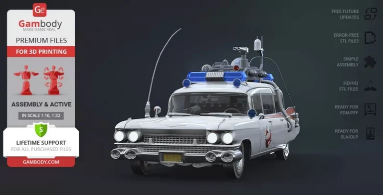 Ecto-1 , Free 3d Model STL.
