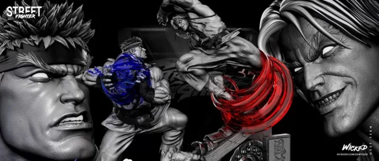 STREET FIGHTER RYU vs. KEN , Free 3d Model STL.