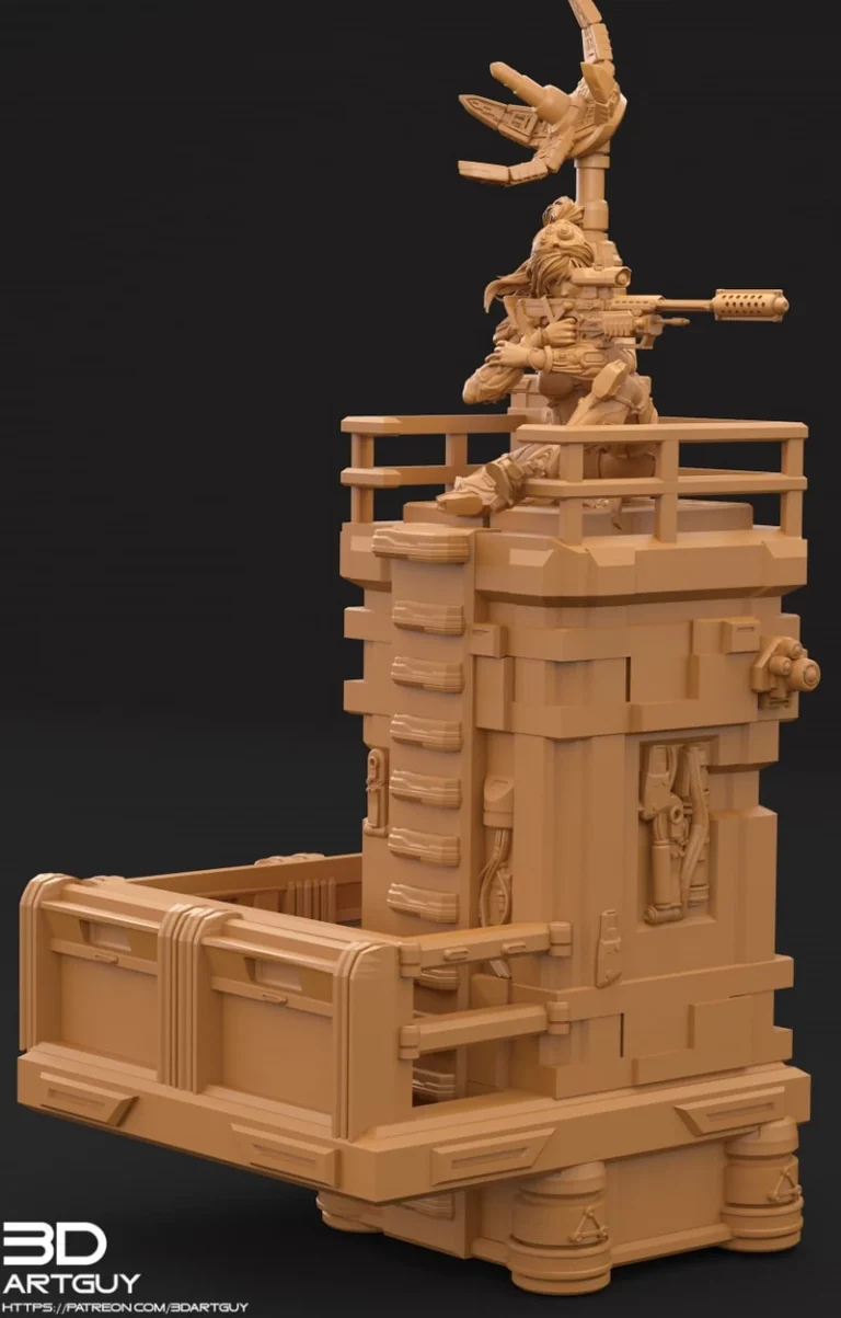 Sniper Pose Two , Free 3d Model STL.