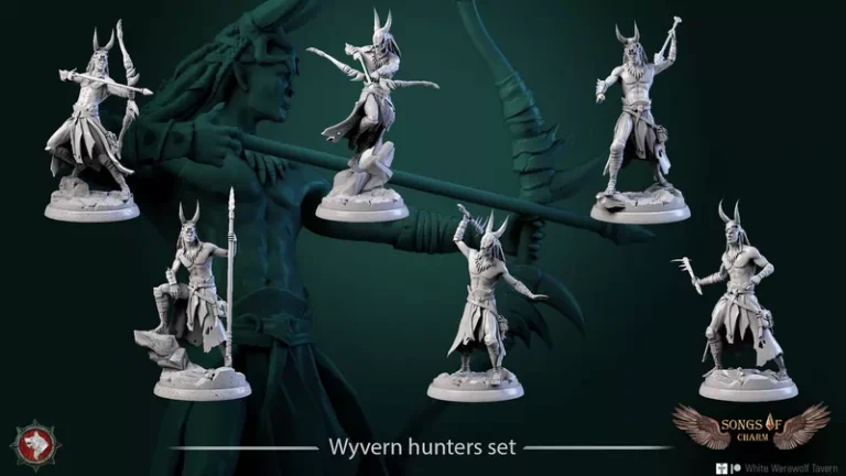 Wyvern hunters set , Free 3d Model STL.