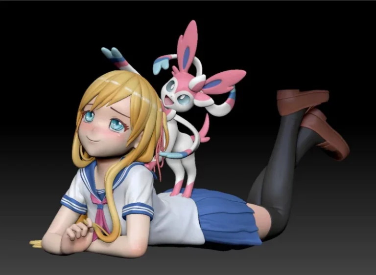 Ani Girl , Free 3d Model STL.