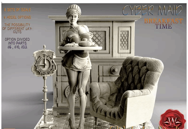 Cyber Maid 2 , Free 3d Model STL.