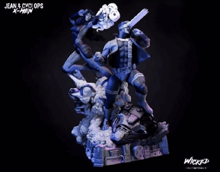 Jean and Cyclops Diorama , Free 3d Model STL.