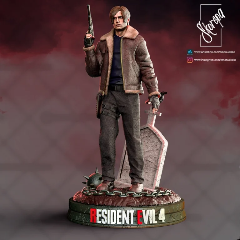 Leon Scott Kennedy – Resident Evil 4 , Free 3d Model STL.