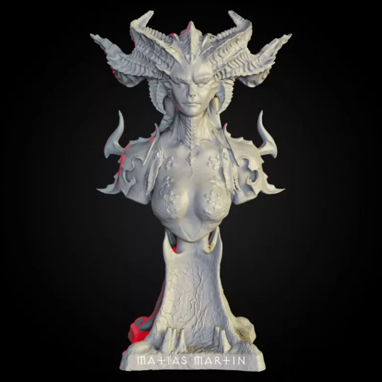 Lilith Bust, Free 3d Model STL.
