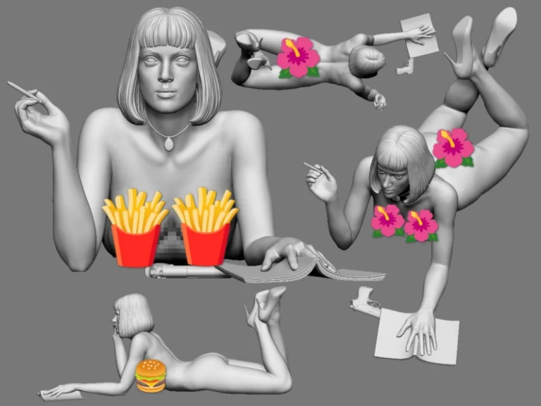 Mia Wallace , Free 3d Model STL.