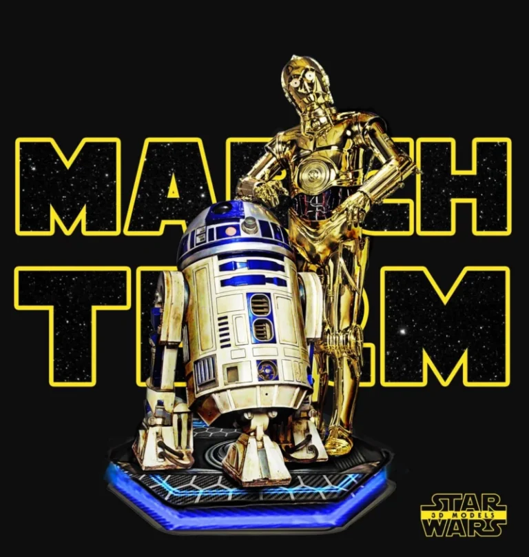 R2D2 and CP30 – Star Wars , Free 3d Model STL.