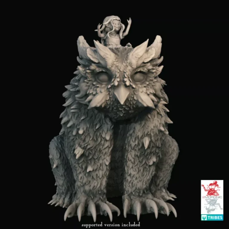 The Girl and the Owlbear , Free 3d Model STL.