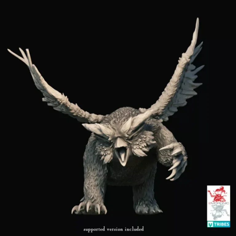 Winged Owlbear, Free 3d Model STL.