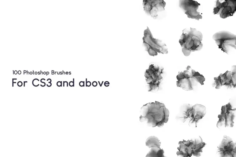 100 Watercolor Ink Photoshop Brushes