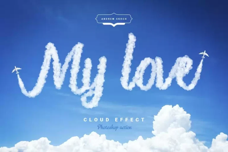 Cloud Text – Photoshop Action