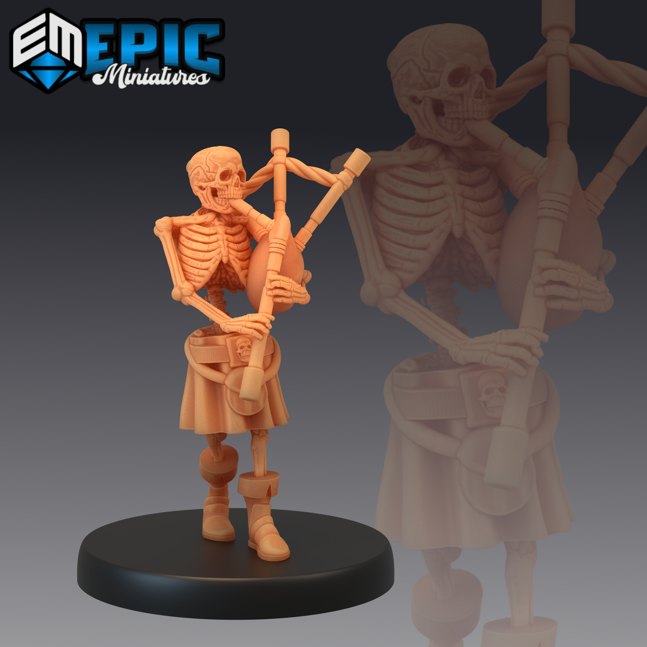 1231 - Skeleton Musician Bagpipes (Medium)