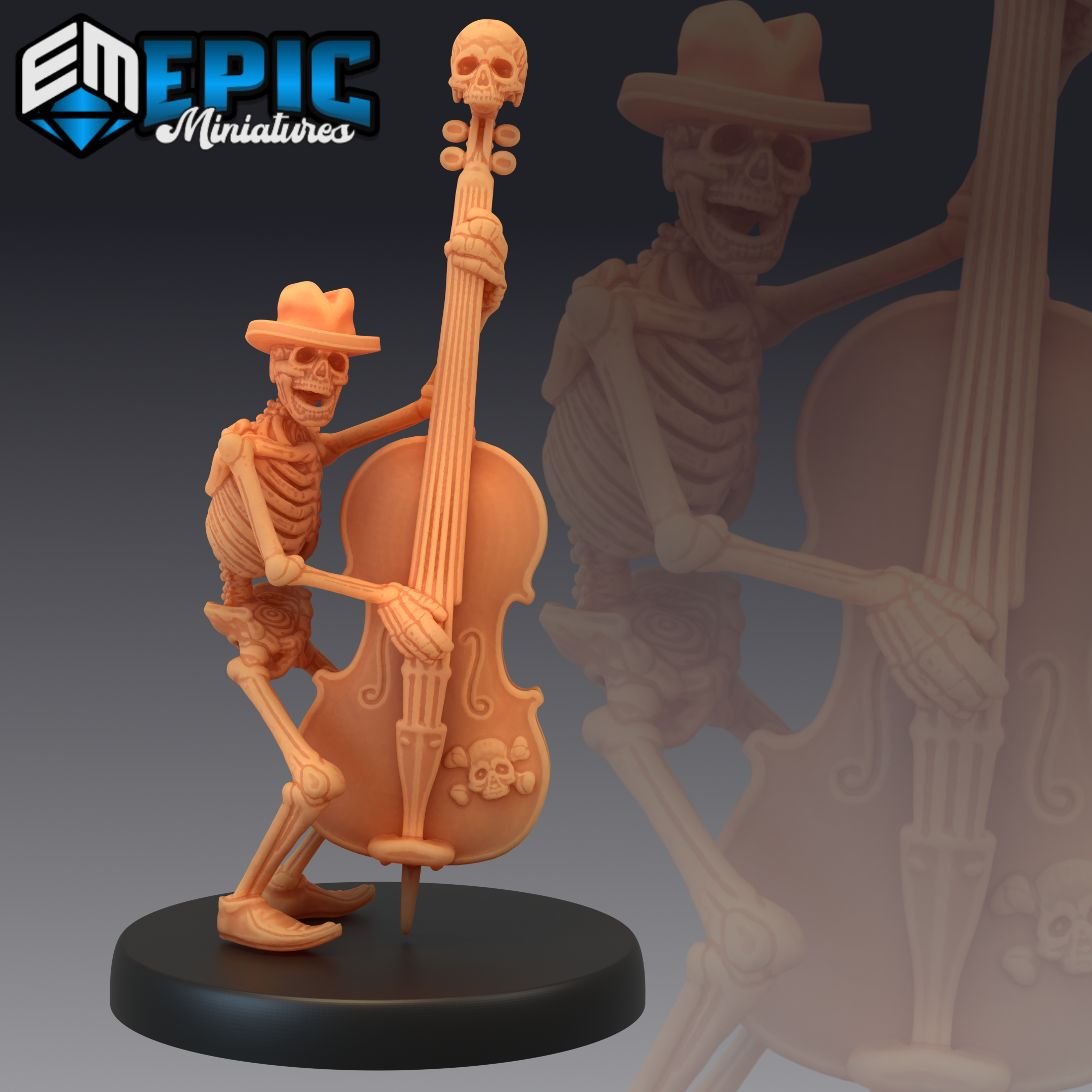 1236 - Skeleton Musician Double Bass (Medium)
