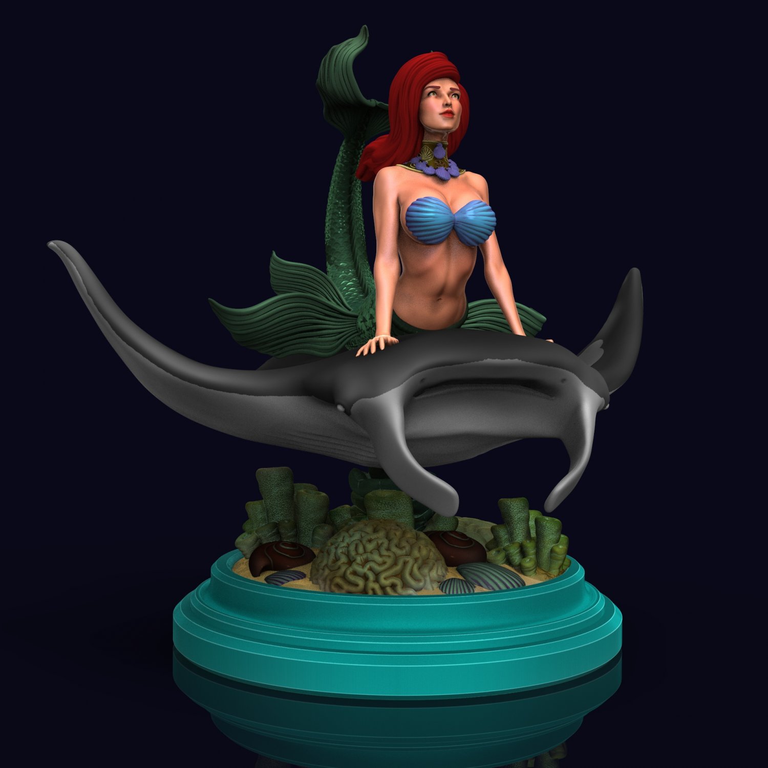 Little Mermaid on Manta Ray 1